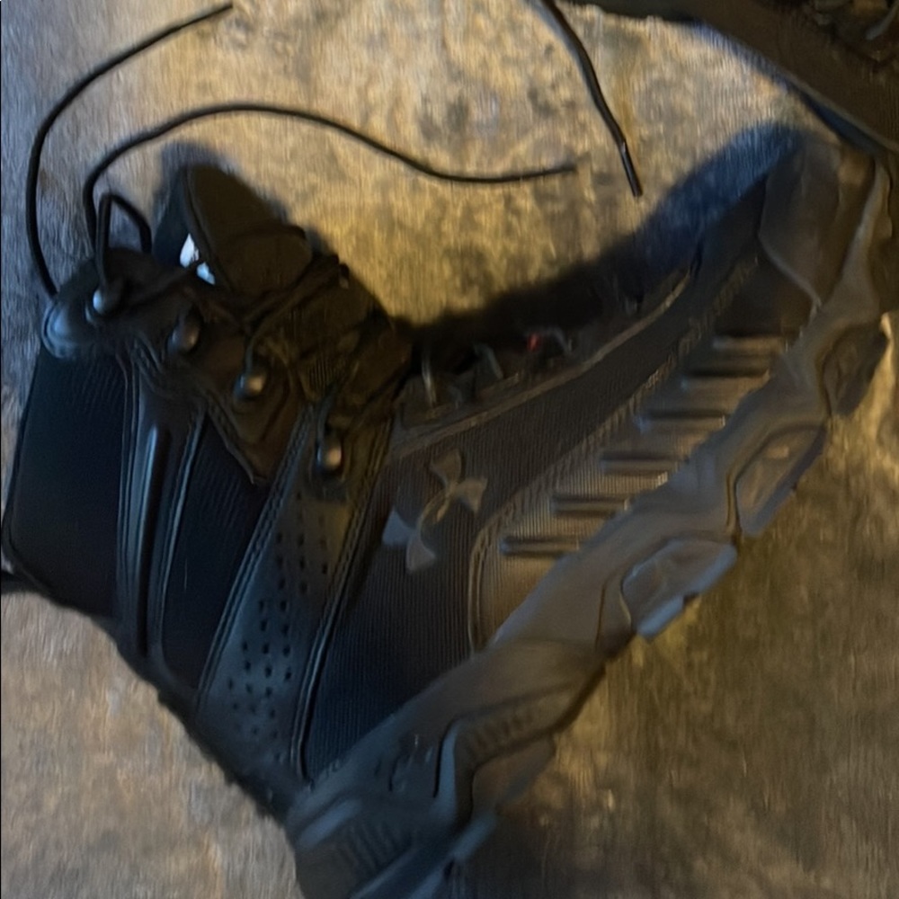 Black under armor combat boots great for anyone in EMS